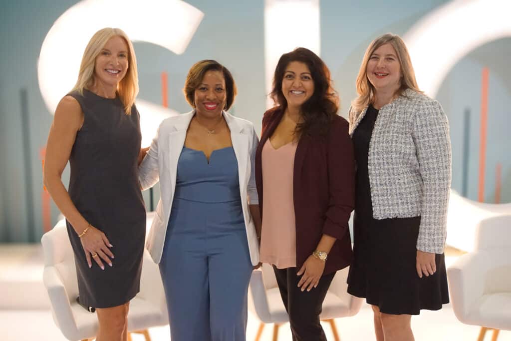 Disrupting the Dropout Dilemma Panel. L to R: Carla Mack, OD; Janelle Davison, OD; Shalu Pal, OD; Jennifer Seymour Brusven, LDO