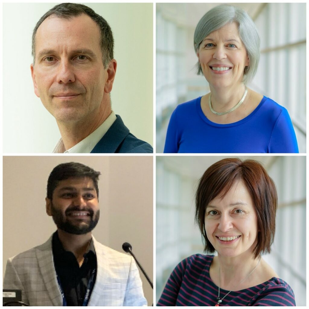 Contact Lens Update issue 80. Clockwise from top left: James Wolffsohn, Jill Woods, Doerte Luensmann, and Sabyasachi Goswami.