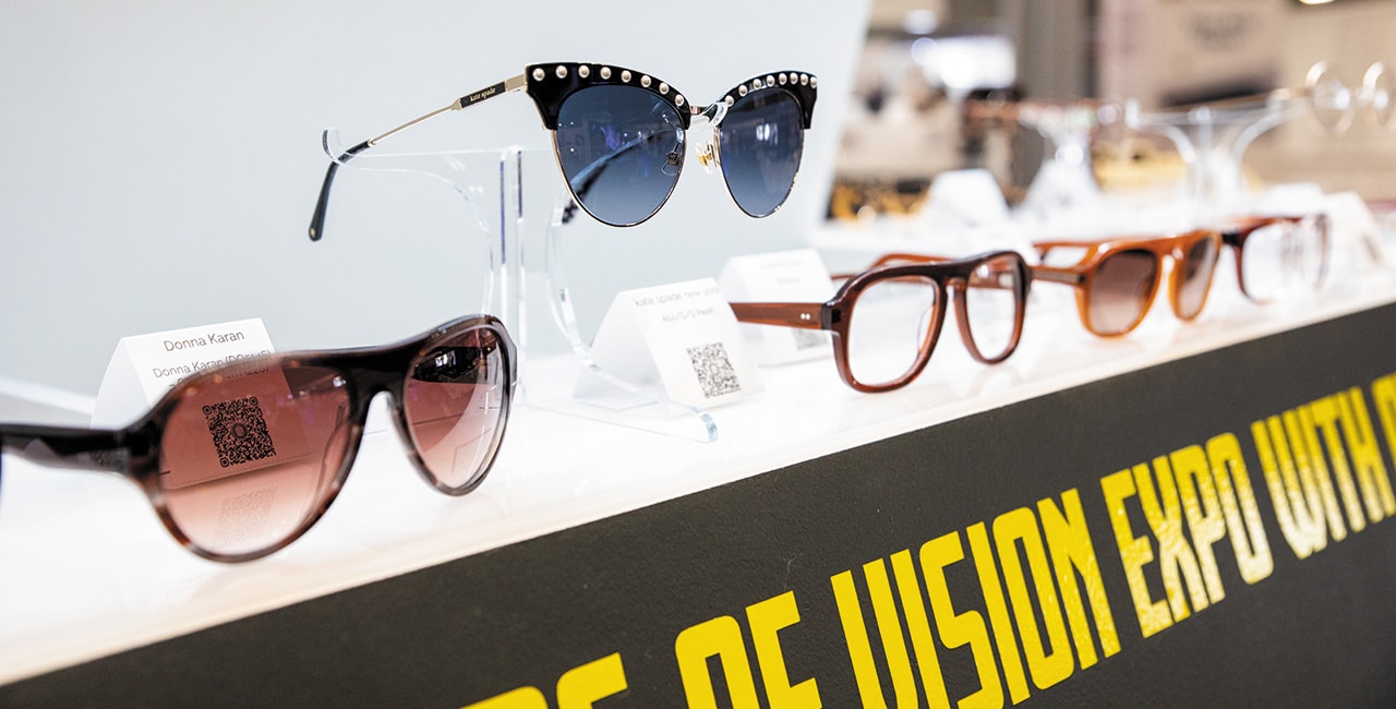 Vision Expo display showing frames made by independent creators.