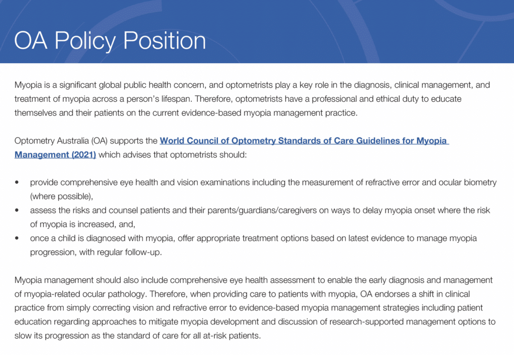 WCO OA Myopia Management Position Statement